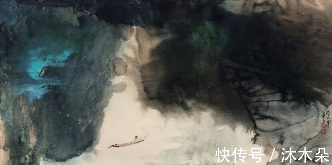 泼墨!辟混沌手——张大千泼彩捭阖巨作《幽涧闲钓图》《春江帆影》赏析