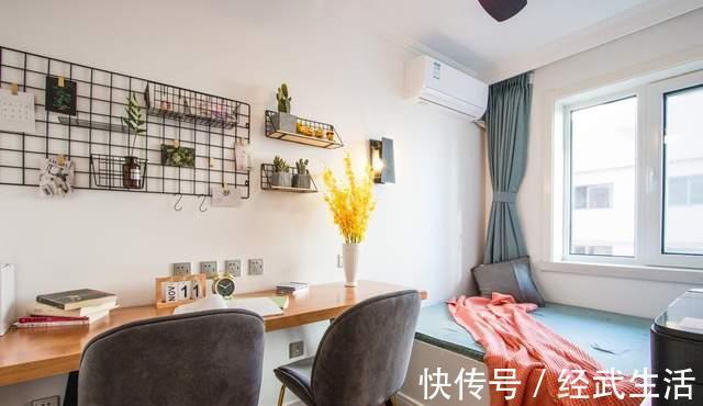 餐厨|50m2老破小爆改:餐厨合并功能叠加,一居改两室,精致又清新!