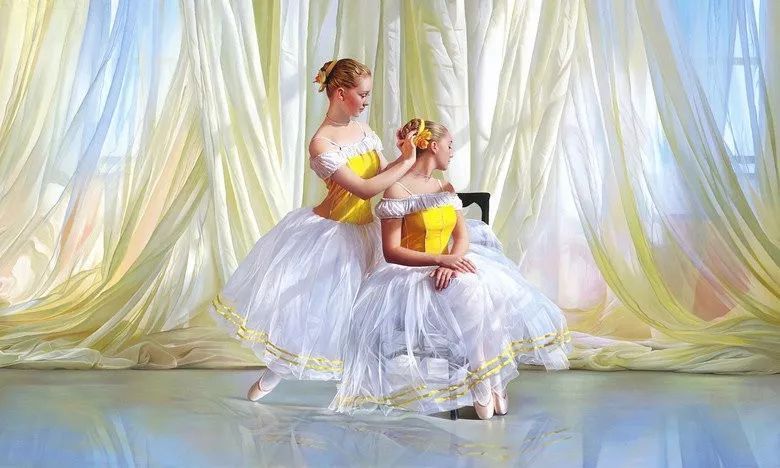 神韵&神韵优雅芭蕾舞者 油画 太奢美了!