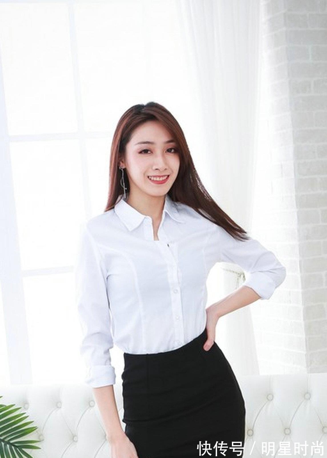 街拍 白色的衬衫搭配黑色包臀裙,穿在身上更加的好看,显女性高贵优雅