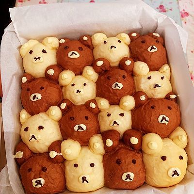 面团|挤挤小熊面包