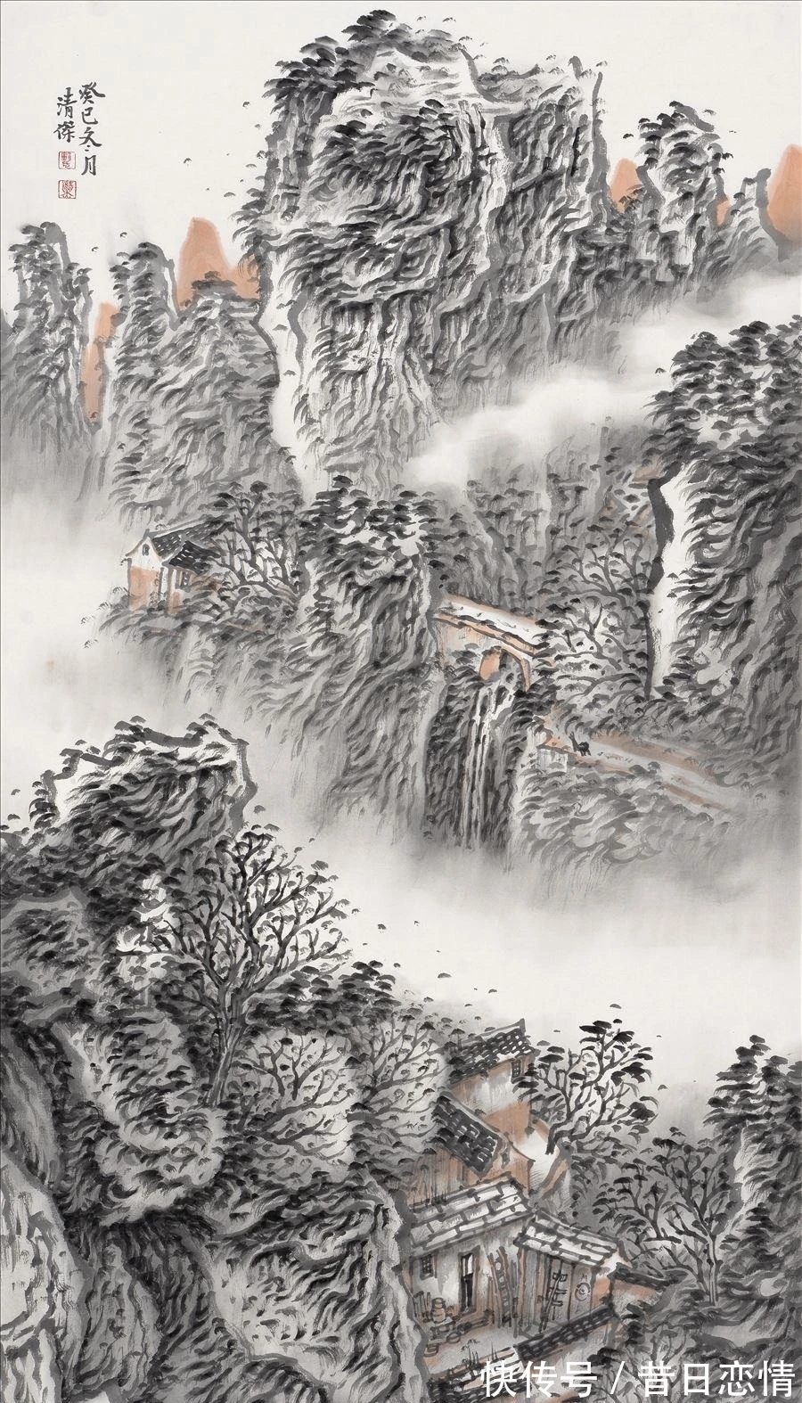 山水画|云飞霞蒸｜郭清杰山水画