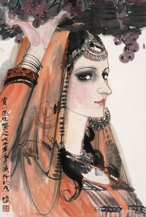 广美教授林墉笔下的女人体国画，俏丽、灵动，勾人魂魄，养眼！