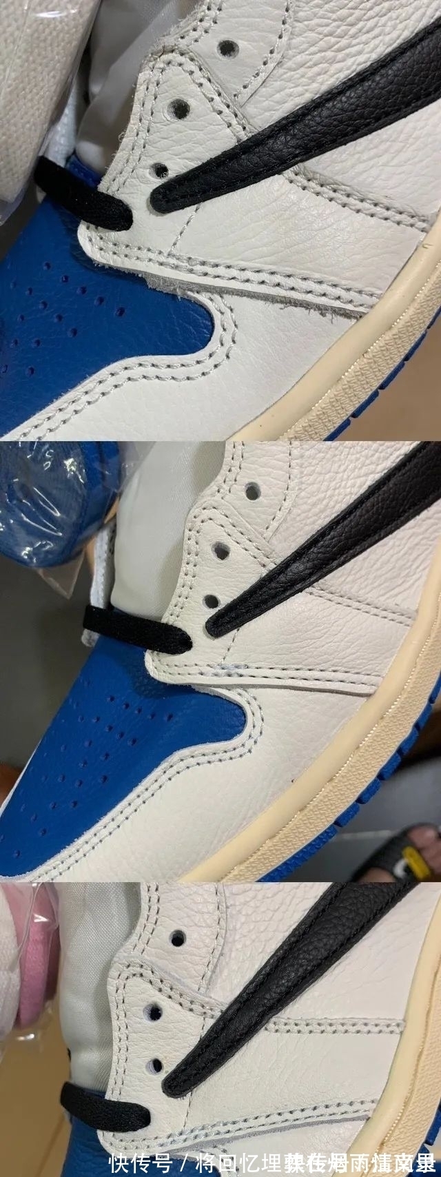 正品 藤原浩倒钩闪电aj1最强横向对比测评 中底拉邦皮料剪裁差的是正?