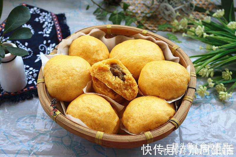 南瓜泥|家人隔三差五喊我做此款包点,香甜又蓬松,放到第二天仍然软乎