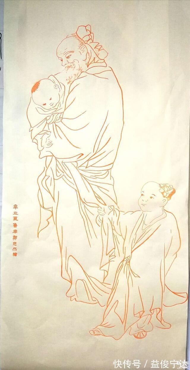 白描|实力派书画家郭思然先生,朱砂白描人物系列作品欣赏