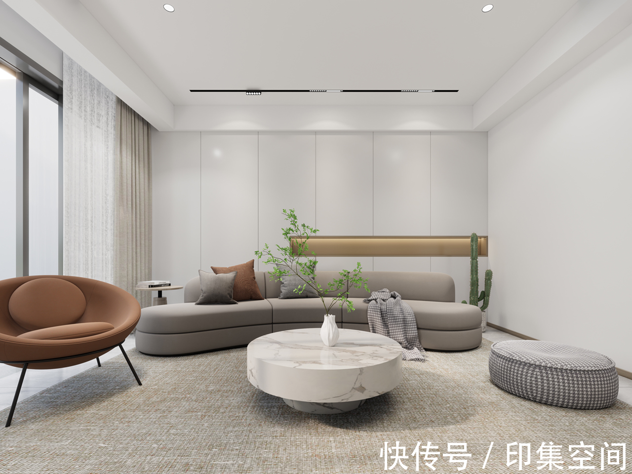 电视墙|极简+悬空电视墙，营造大平层空间感