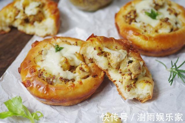 好吃到流泪的芥末鸡肉面包，吃完真通气，满嘴肉香味