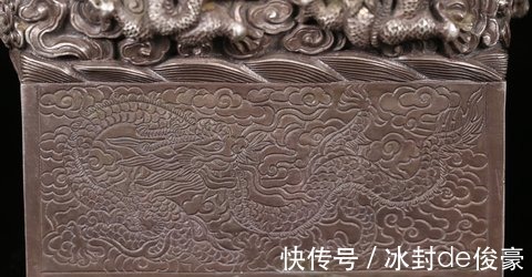 海水纹#晚清、老银制九龙纹印章