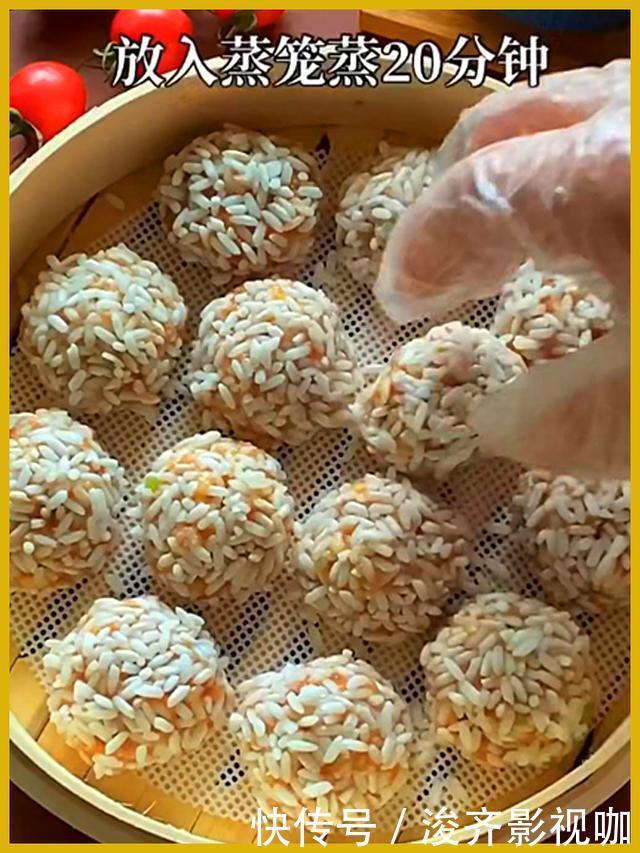 丸子|今天用猪肉糯米做水晶丸子,晶莹剔透好看又好吃,流口水啦