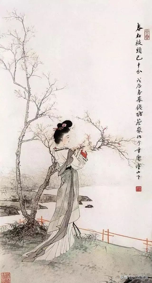 白描！他的白描被评为“当代第一”，画仕女独辟蹊径