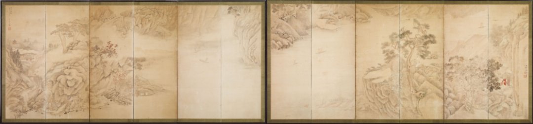 彭百川@荆村论画|烟江叠嶂成南画:《山水画屏风图》赏析