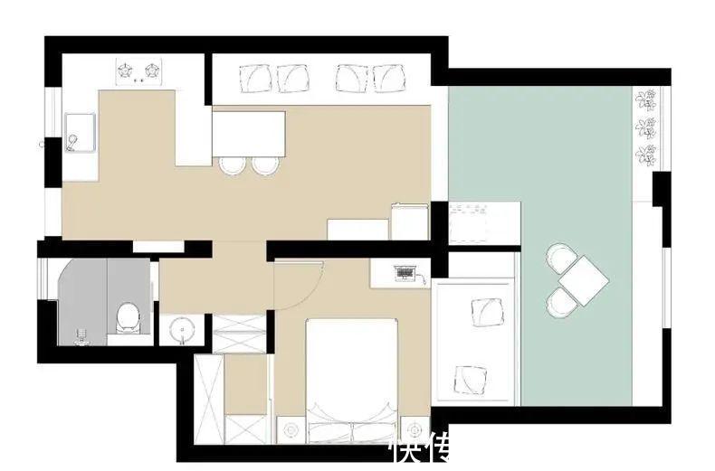 小公寓|麻雀虽小五脏俱全,这套40㎡的小公寓,一眼望去全是设计亮点!