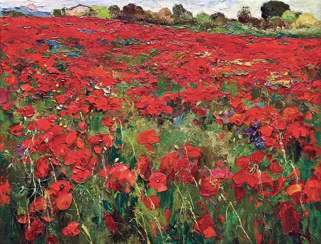 向日葵|西班牙画家维拉诺瓦 调色刀下的笔触,色彩俱佳!