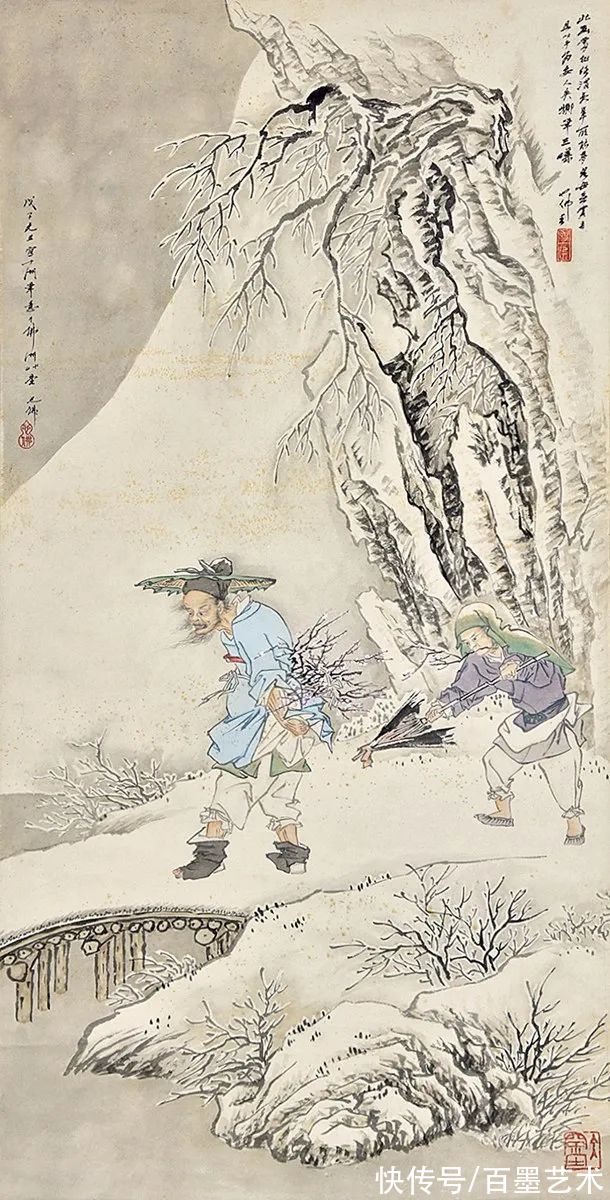 黄君璧！赏历代名家笔下的踏雪寻梅图，呈现不同的风骨与气质