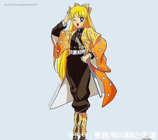 炭治郎|美少女战士穿上鬼灭之刃的服饰,还是非常好看,一点都没违和感