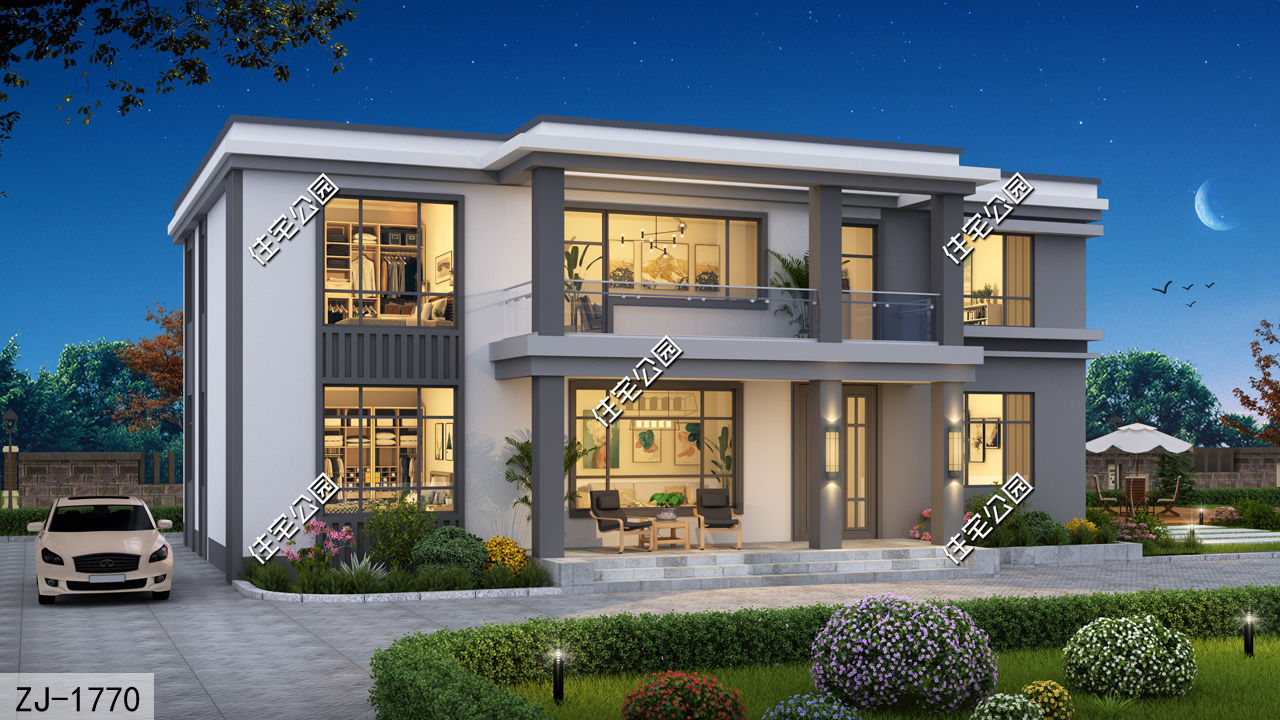 别墅|15×10米现代二层别墅，农村就该建这样的房子，外观好看布局实用