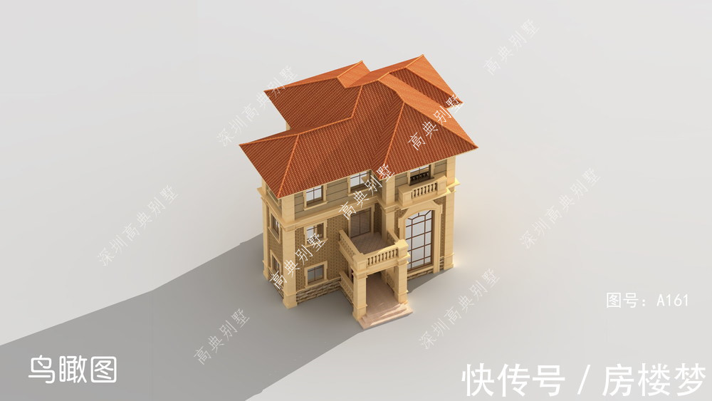 别墅|欧式三层别墅,户型简单大方,施工方便,适合农村建房。