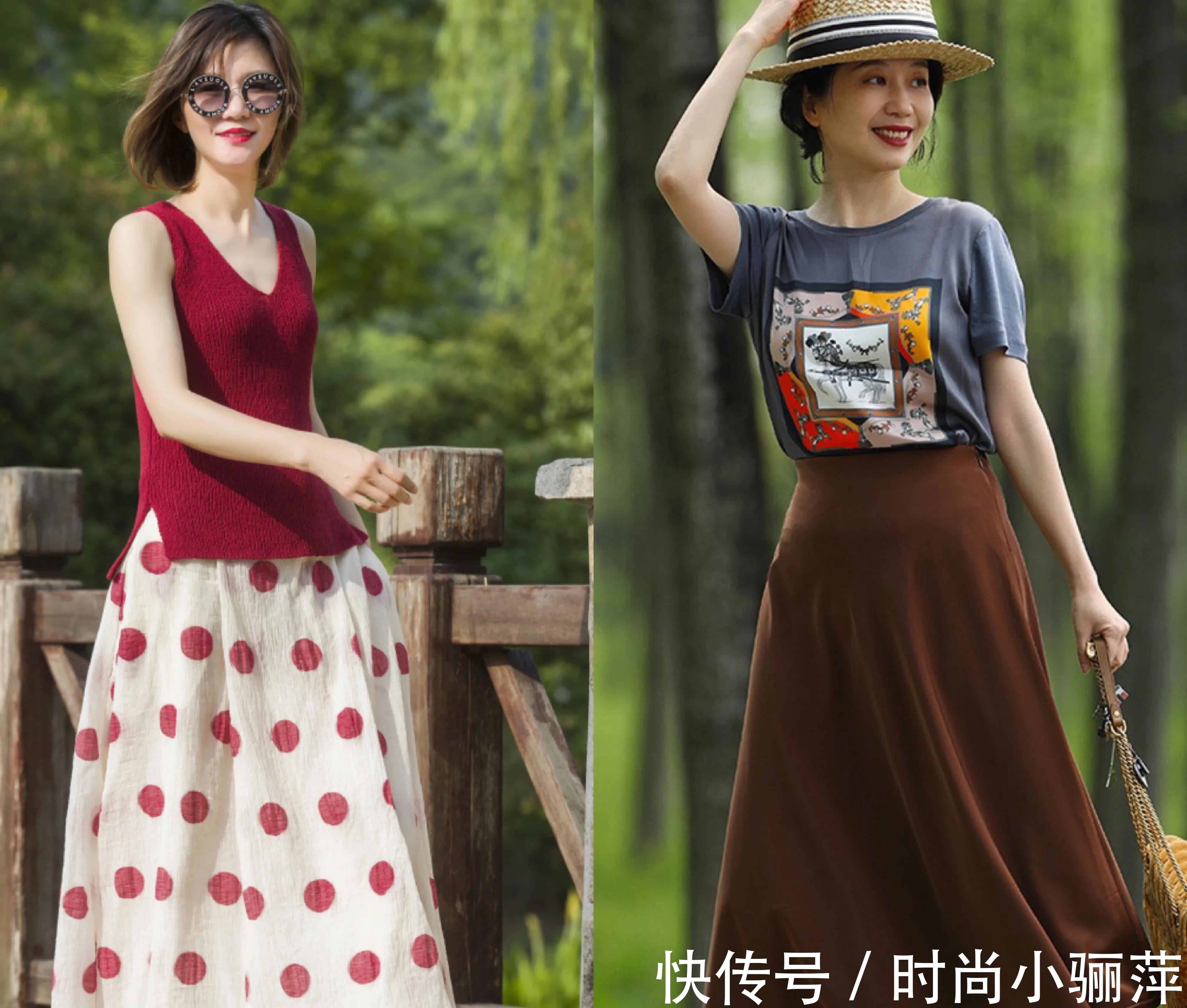 女人|天热了，“半裙”建议这几款，40岁女人穿温婉动人，太养眼了