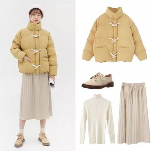 短外套+裙子，时尚大方又保暖，还很显高呢