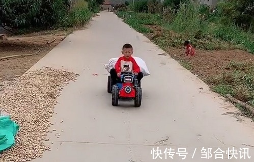 拖拉机|萌娃“开拖拉机”帮奶奶运花生走红,不愧是全村最靓的那个仔
