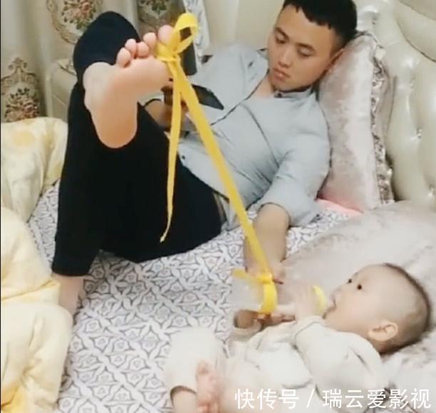 丈夫|“最懒爸爸”火了,用电风扇喂儿子吃西瓜!网友:不当科学家可惜