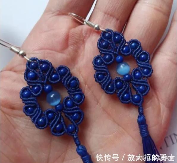 蜡绳编的中国风流苏耳饰,精致大方,DIY手工编绳附教程