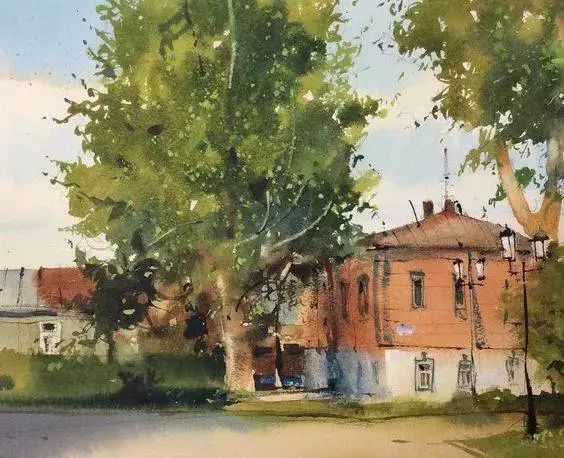 风景&轻盈、通透的谢尔盖.库尔巴托夫风景水彩画