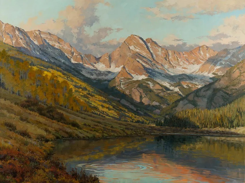 油画&她的风景油画清新自然，浪漫且又淳朴