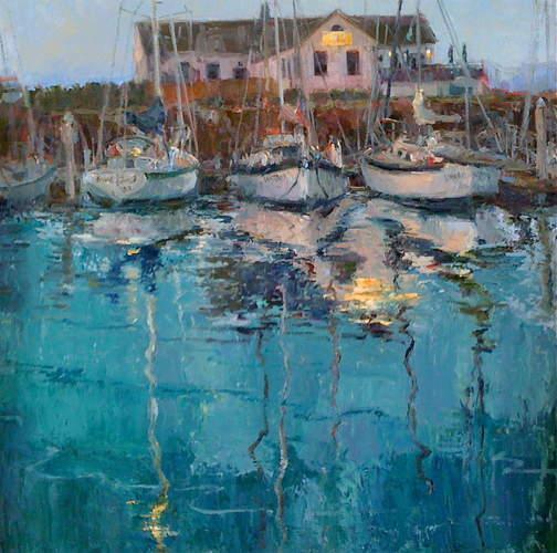 塔尔萨大学&窗外的景色 浓郁的色彩，戴安娜·恩斯沃思的风景油画