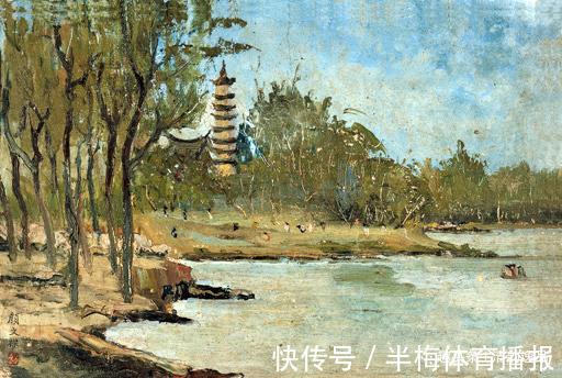 少年时代$中国早期油画家:颜文樑油画作品欣赏