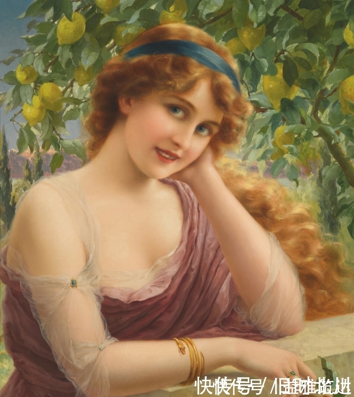 女子&不愧是学院派代表画家,画中的女子如此可爱动人