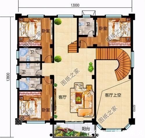 三层楼房|农村三层楼房户型图,户型方正舒适,看完赶快收藏图纸