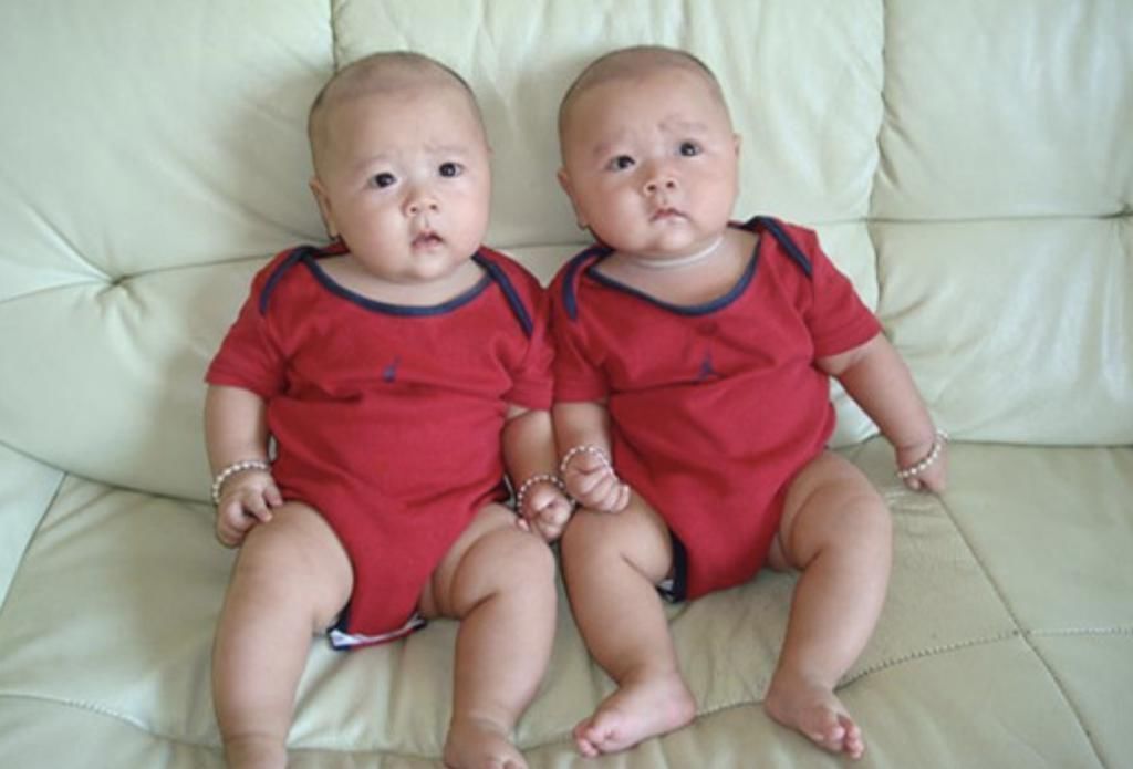 指甲油|最好认的双胞胎走红,发量一个随妈一个随爸,网友:妈妈真偏心