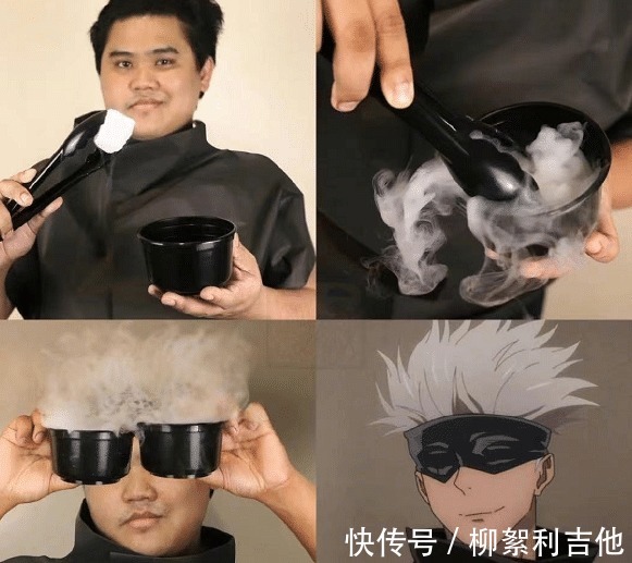 拉面|泰国小哥对动漫人气明星五条悟下手,头发出彩,环保型coser