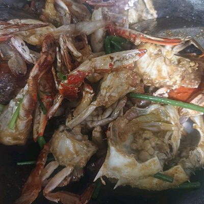 红烧炝|红烧炝炒梭子蟹
