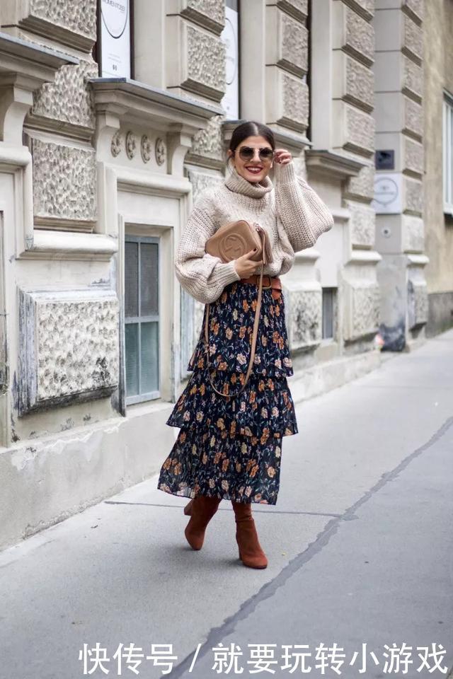 好看|毛衣买“大一号”才好看,优雅慵懒一把抓,搭配裙子超有高级感