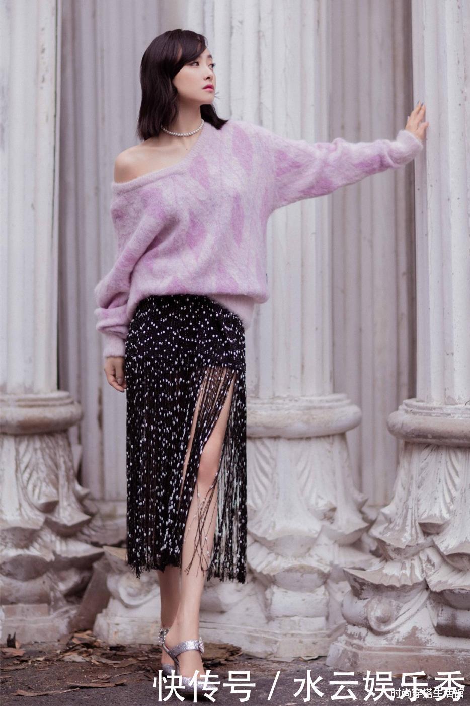 毛衣别再配小脚裤,太土!学明星们这样穿,时髦好看又显瘦