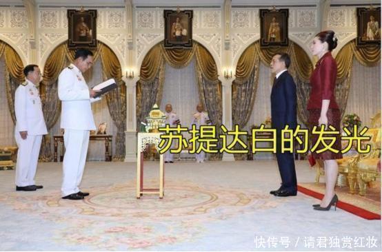 苏提达真大气,接待总理用钻石装饰发型,有钱就是任性!