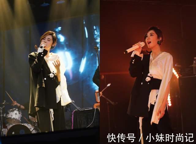 郁可唯|郁可唯的身材真好！白色衬衫搭配绿色马甲，线条可太完美了！