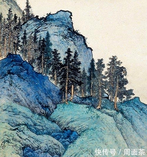 山水画|借古人技法，画今人审美，陈少梅绘《松溪泛舟》