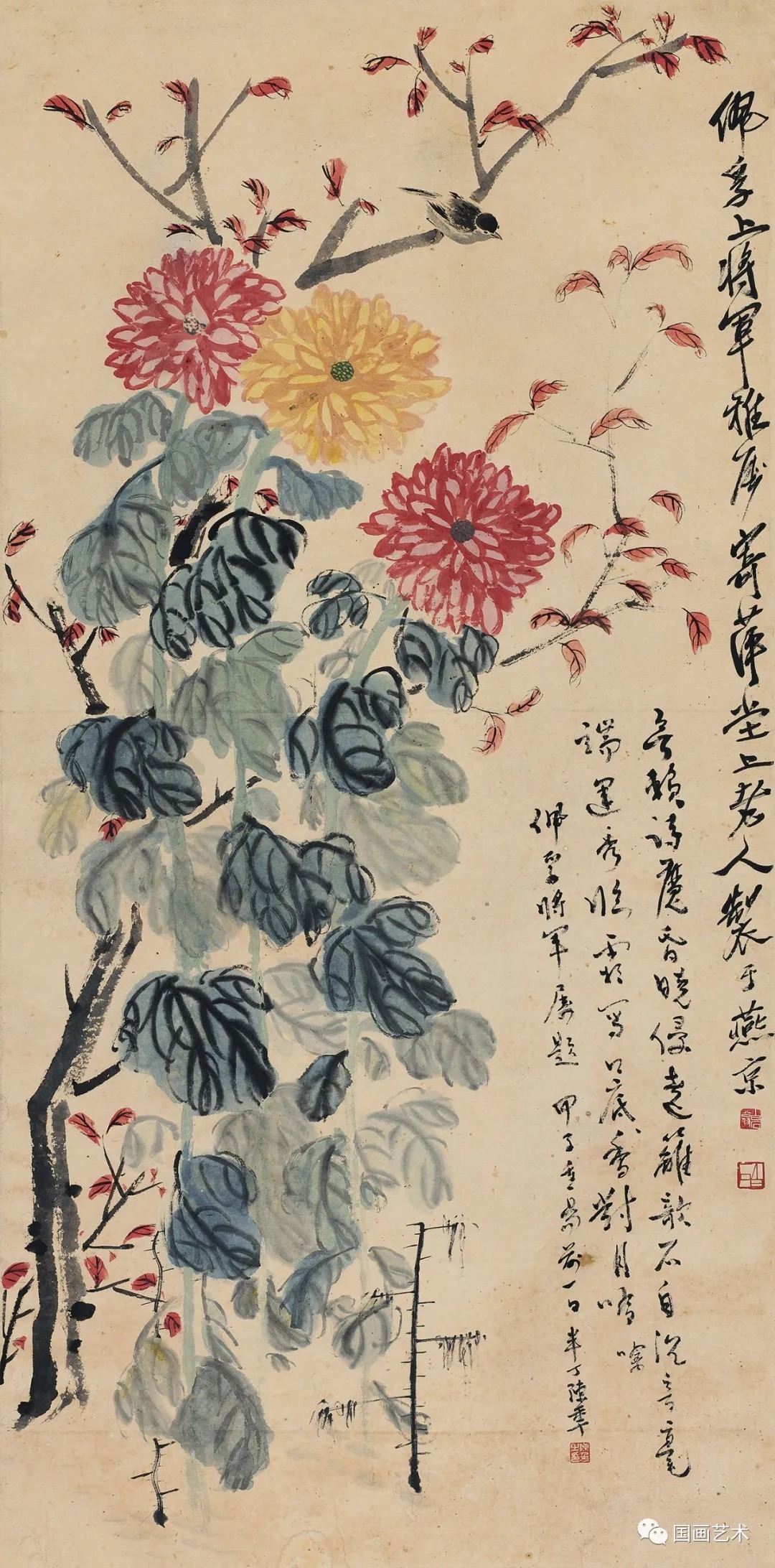 菊花$齐白石一生画菊很多,你知道成交价最高的菊花作品是哪幅吗?