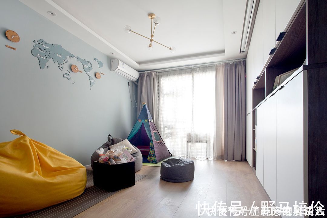 客厅化|三口之家85㎡,坚持“去客厅化”设计,把空间都留给孩子