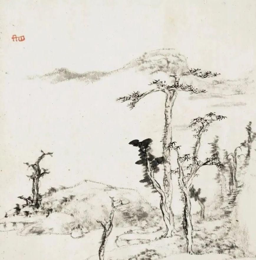 山水@这套册页当不仅仅有山水也有花鸟,就是没有的是大红大绿的色彩