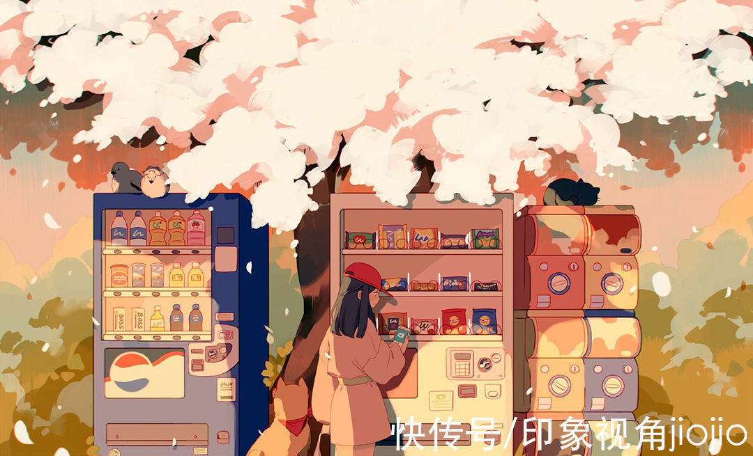 插画@治愈系人物插画作品,色彩中有着独特的朦胧美