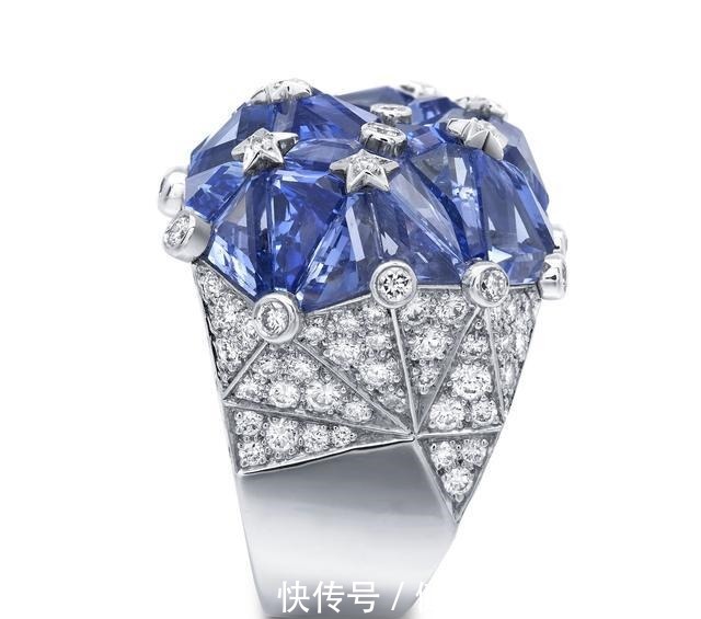 戒指&香奈儿,拼镶蓝宝石戒指,星空般浪漫!