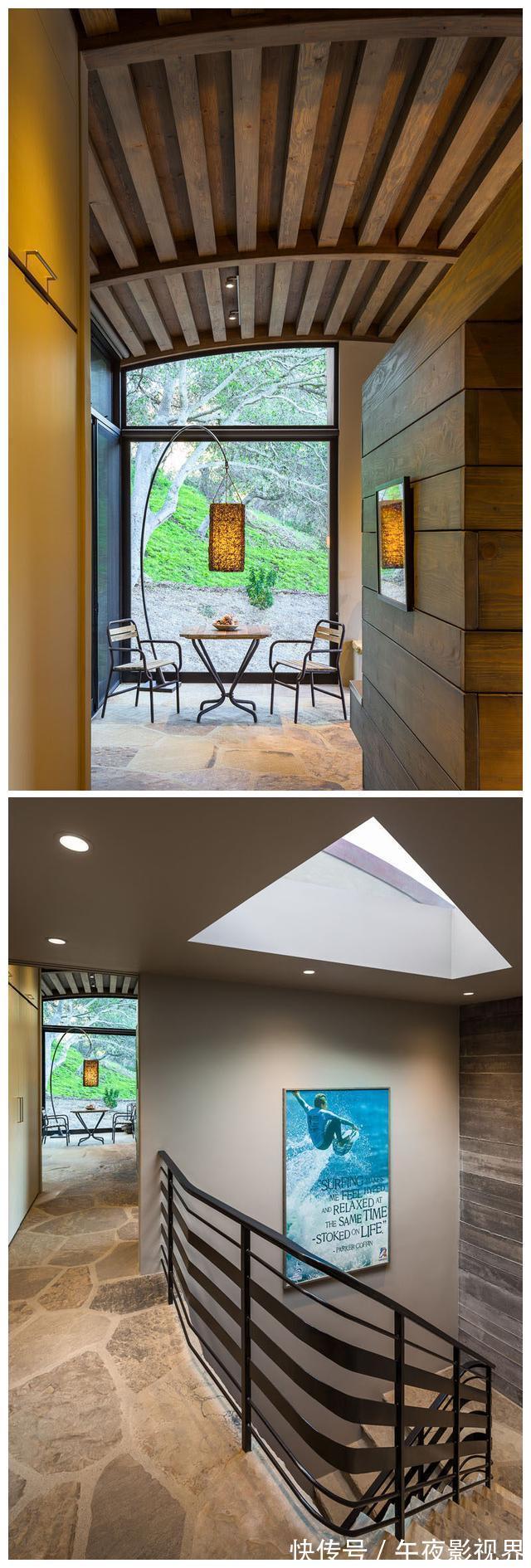 道格拉斯|林中自建小别墅,弯曲的屋顶设计还是第一次见!入户就被客厅迷住