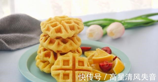 南瓜块|自制华夫饼,搭配了南瓜,好看又好吃!