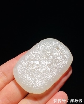 和田玉!清乾隆 和田玉籽料 白玉 罗汉 应真图 玉牌 挂件