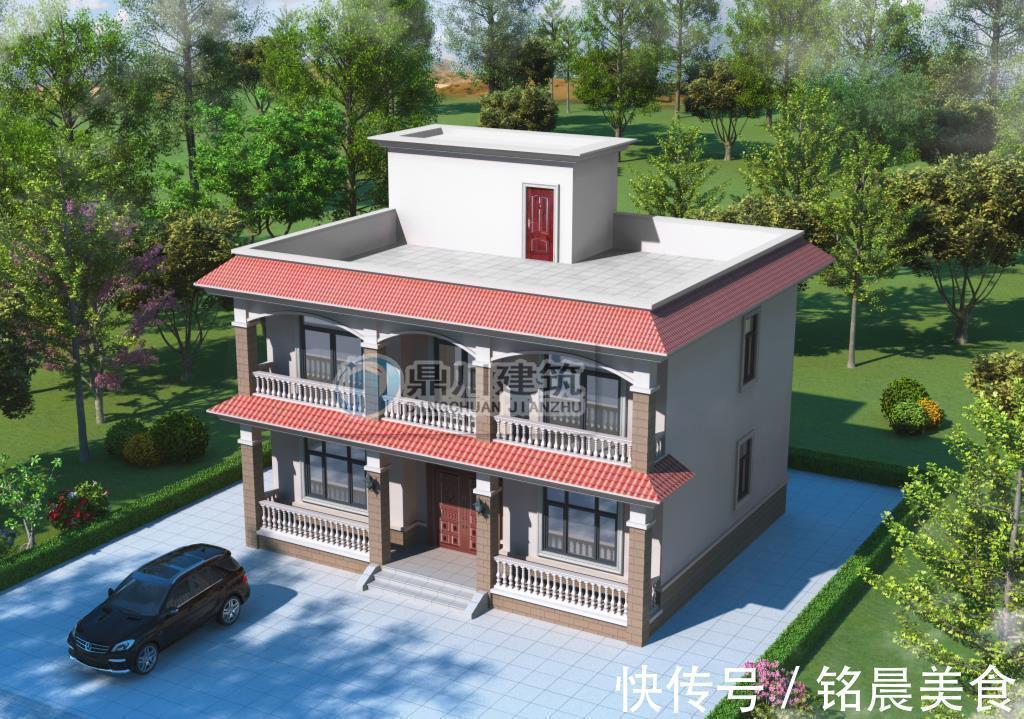 卧室|占地120平米,二层平屋顶农村别墅,户型好造价低,南北方都适合!